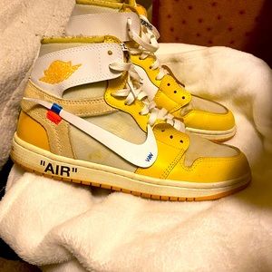 Jordan 1 custom off white canary yellow sise 10
